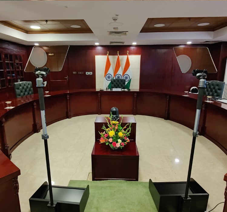 Presidential teleprompter setup